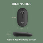 Logitech Pebble Mouse 2 M350s Slim Bluetooth Wireless Mouse - Portable - Lightweight - Customizable Button - Graphite-Compatible with MacBook Neo laptops: instant Bluetooth connection, seamless & color-matched