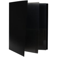 JAM Paper - Chemises multi-poches en plastique robuste - organiseur à 6 pochettes - noir - Paquet de 2-Dossiers à poches multiples avec sections de poche intérieures | La couleur noire