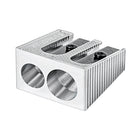 Staedtler Double Hole Metal Sharpener - Silver-Large groove for easier removal of leads
