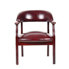 Nicer Furniture Traditional Captain's Chair - Burgundy Vinyl Leather-Versatile, classically styled arm chair for deskside, office, lounge, or conference room