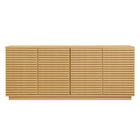 Modway Render 71" 4-Door Fluted Sideboard Cabinet TV Stand - Oak-Assembly Required