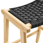 Modway - Saoirse Tabouret de comptoir en corde tissée en bois - Noir naturel - Ensemble de 2-9