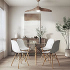 Plata Import - Table de salle à manger en verre Eiffel 32" Silver Import-le dessus en verre permet un look élégant et moderne