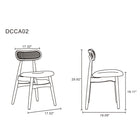 Manhattan Comfort - Lot de 4 chaises de salle à manger Colbert 44,5 cm style industriel chic, rembourrées, noir et gris-Cadre en frêne massif américain avec des textures de grain naturelles