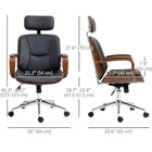HOMCOM Office Chair with Removable Headrest and Wheels - Black-The head support can be removed as per your needs