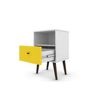 Manhattan Comfort Liberty 1.0 Nightstand, White and Yellow (203AMC63)-Perfect for Storage or Display items.
