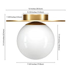 Hudson&Canal Amma 12" Wide Flush Mount with Glass Shade - Brushed Brass/White-Clean with a soft, dry cloth and no harsh chemicals or abrasive cleaning materials