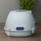 PawHut Enclosed Cat Litter Box with Lid, Scoop, Front Door and Skylight - Blue-Colour: Blue 