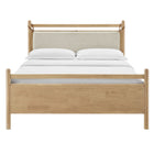 Modway Leni Queen Size Wood Platform Bed Frame - Light Oak Heathered Ivory-Assembly Required