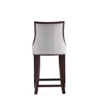 Manhattan Comfort Fifth Avenue 19" Traditional Faux Leather Upholstered Counter Stool - Light Grey - 2 Pack-22.5" L x 23" W x 39.5" H