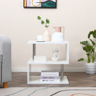 HOMCOM Square Side Table - White-With 3 tier shelves and an open table top provides ample storage spaces 