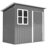 Outsunny 7' x 4' Outdoor Storage Shed with Window-Ample dimensions provide excellent storage for garden tools and equipment
