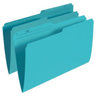 Staples Teal 1/2 Cut File Folders - Legal Size - 100 Pack-Teal