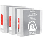 BAZIC Products 3" Slant D Ring View Binder with 2 Pockets - White - 3 Pack-Hard Vinyl Cover