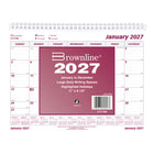 Brownline 2027 Wall Calendar - 11" x 8-1/2"-Twin-wire binding construction keeps pages secure