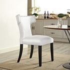 Modway Curve Dining Chair - White-Black Rubberwood Legs