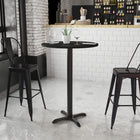 Flash Furniture – Table bistro ronde en stratifié noir de 30 po avec base de 22 x 22 po (XURD30BKT2222B)-Table d'hospitalité à hauteur de bar