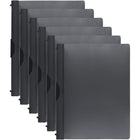 JAM Paper - Couvertures de rapports en plastique avec clip de verrouillage coulissant - format lettre - 9 x 12 - Noir avec devant transparent - paquet de 6-Taille: 8,5 po x 11 po