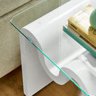 Modway Ondine Glass Top Side Table - White-Contemporary Retro Design