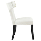 Modway Curve Performance Velvet Dining Chairs - White - 2 Pack-Non-Marking Foot Caps