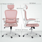 HOMCOM Ergonomic Office Chair with Lumbar Support - Pink-Breathable mesh back and high-density foam seat ensure cool, comfortable all-day use
