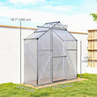 Outsunny Polycarbonate Greenhouse - 6' x 2.5' - Sturdy foundation keep stable standing
 
