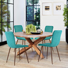 FurnitureR Dining Side Chairs - Green - 4 Pack-Weight Capacity: 250 lb
