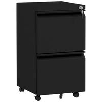 Vinsetto - Classeur en acier pour documents Lettre/A4/Légal avec serrure - noir-2 tiroirs pour ranger vos fournitures de bureau 
