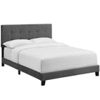 Modway Amira Performance Velvet Full Bed - Grey-Padded Button-Tufted Headboard