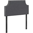 Modway Laura Upholstered Fabric Twin Headboard - Grey-Fine Polyester Upholstery