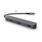 BlueDiamond - Concentrateur USB-C 3-en-1 Slim - 100 W PD-Power Delivery de 100 W : Un port USB-C est dédié à la transmission de 100 W de Power Delivery pour charger l'appareil hôte à des vitesses ultra-rapides