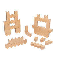 Educational Advantage - Blocs en zigzag - Ensemble de 30-Favorise l'imagination et les capacités de raisonnement logique