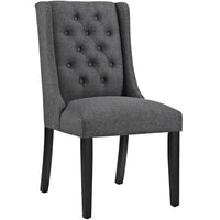 Modway Baronet Button Tufted Fabric Dining Chair - Grey-Elegant Modern Dining Side Chair