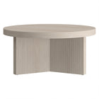 Hudson&Canal Holm 32"W Round Coffee Table - Alder White-Features easy assembly
