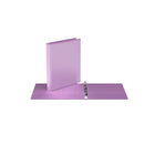 Davis Group - 1" 3-Ring Economy View Binder - Round Ring - Lavender-Clear interior pockets on front & back covers to secure loose documents and allow for easy identification of content