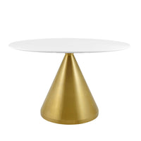 Modway Tupelo 48" Oval Dining Table - Gold White-Modern Dining Table