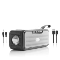 InnovaGoods Wireless Speaker with Solar Charging and LED Torch-Material: ABS, Metal