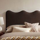 Modway - Athena Velours de performance résistant aux taches Tête de lit King Size, Marron chocolat-Cadre en mélange de bois