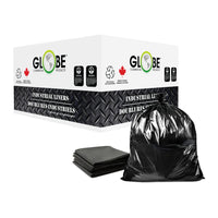 Globe Commercial Xstrong Can Liner Garbage Bag - 26" x 36" - Black - 125 Pack-Open top can be tied easily