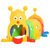 Qaba Caterpillar Design Toddler Play Tunnel - 73" x 40" x 41" - Multi-colour-This cute caterpillar design encourages kids to have imaginative play 
