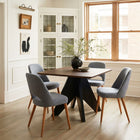 Zuo Leith Dining Chair - Grey - Set of 2-Dimensions: 23.6" L x 19.7" W x 33.3" H