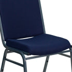 Flash Furniture – Chaise empilable robuste bleu marine à motifs à revêtement Hercules rembourrée de 3 po, 4/pqt-Siège en contreplaqué épais de 0,625 po