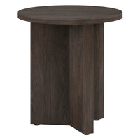 Hudson&Canal Anders 20"W Round Side Table - Alder Brown-A contemporary Scandinavian design for your living room, den, and more