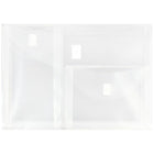 JAM Paper Plastic 3 Pocket Envelopes, VELCRO Brand Closure, Letter Booklet, 9.75 x 13, Clear Poly, 12 Pack (B35318)-Size: 9-3/4" x 13"