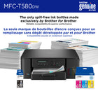 Brother - MFC-T580DW Imprimante tout-en-un à jet d’encre couleur sans fil INKvestment Tank assortie de 3 ans d’encre-Impression recto verso et bac à papier de 150 feuilles