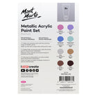 Mont Marte Premium Metallic Acrylic Paint 8-Piece Set - Metallic-Smooth consistency and quick drying make it easy to build colour and layer coats for stronger opacity and effect