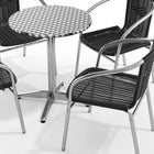 Table ronde en aluminium de 23,5 po avec 4 chaises en rotin noir, intérieur/extérieur (TLH-ALUM-24RD-020BKCHR4-GG)-7