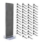 Azar Studio Base Pegboard Floor Stand - 60" x 17" - Charcoal-Includes a T-strip sign holder that can be attached to the top of the pegboard display