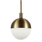 Hudson&Canal - Suspension Orb de 25,4 cm de large avec abat-jour en verre - Laiton/blanc lait-Conçu pour une ampoule à incandescence de 60 W - ampoule LED de 9 W, ampoule fluorescente (CFL) de 13 W ou ampoule LED à ballast automatique de 9 W, ampoule à culot E26, ampoule non incluse