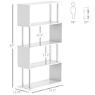 HOMCOM - Bibliothèque géométrique en bois à 5 niveaux pour salon - blanc-Easily display your favorite books, photos, collectibles and more 